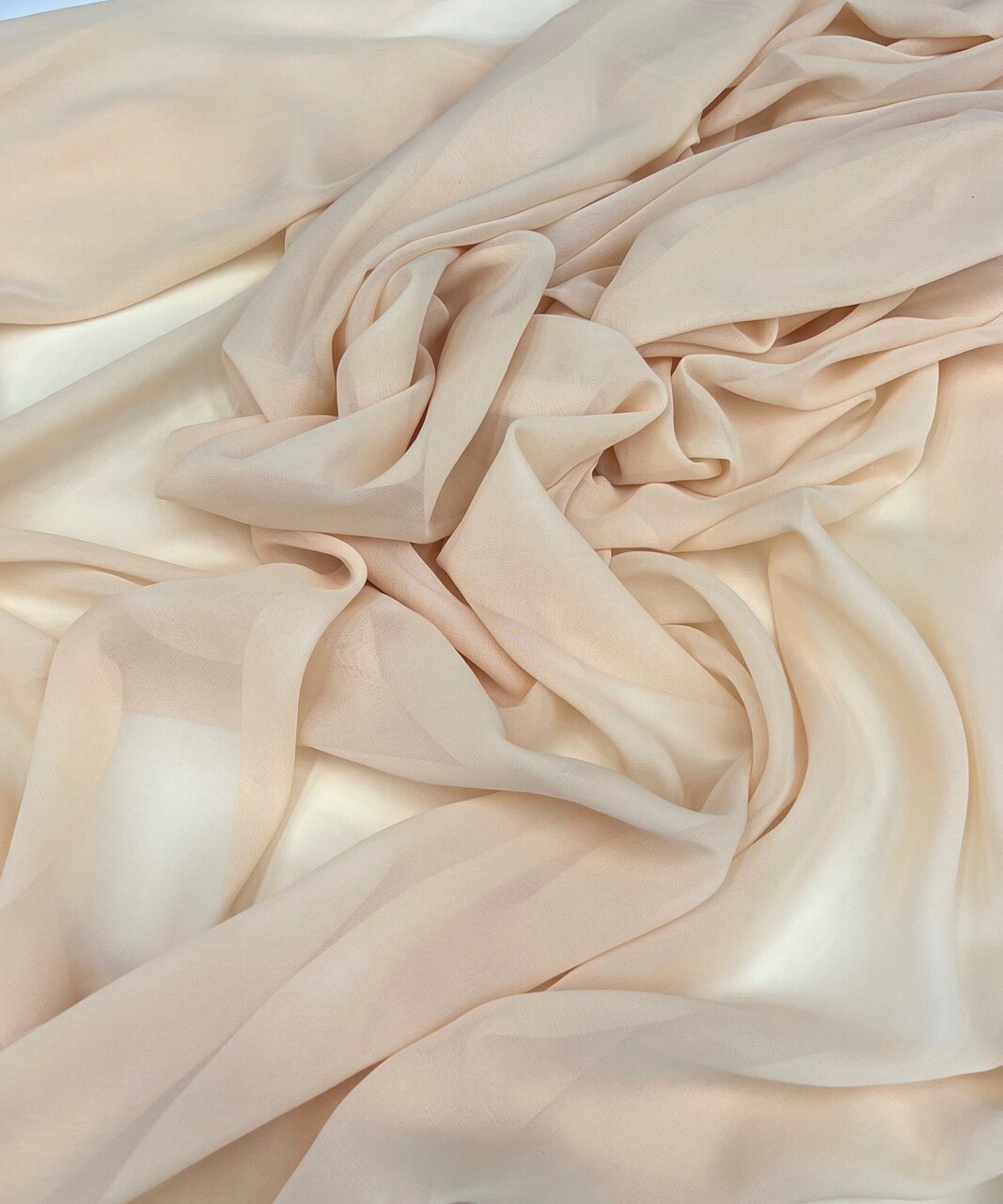 Beige Matte Chiffon Fabric by the Yard, 58" Wide Lightweight Sheer Draping Fabric for Chuppah, Wedding Arch, Table Runner
